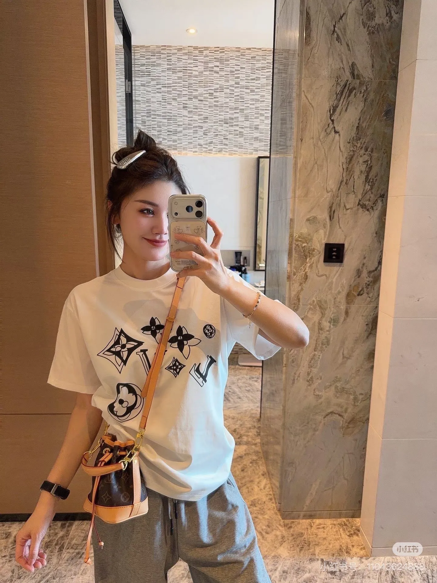 Louis Vuitton/Louis Vuitton ghosting multi-label printed short sleeves